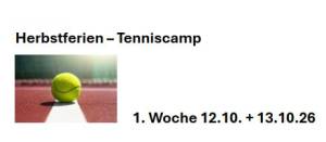 Tenniscamp Herbst 2026